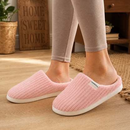 Sasttie Women's Plush Memory Foam House Slippers with Anti-Skid Rubber Sole product image 2