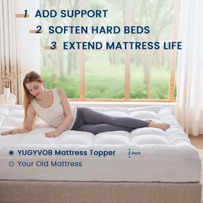 Sasttie Extra Thick 800GSM Mattress Topper, Pillow Top Deep Pocket Mattress Pad product image 5