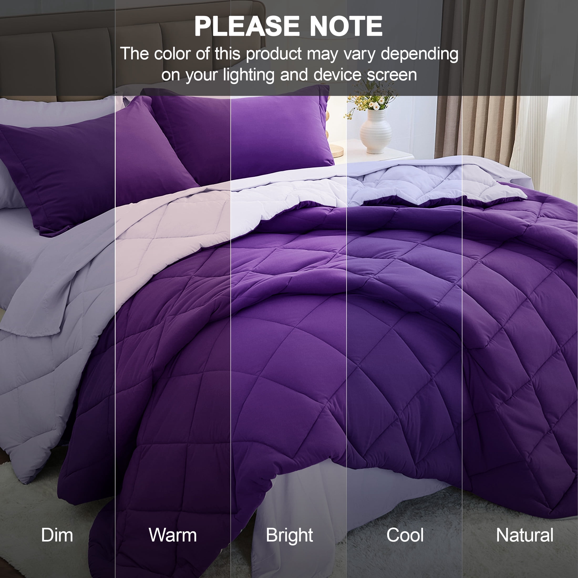 Sasttie 7-Piece Reversible Comforter Set, Bed in a Bag, All-Season Bedding Set product image 6