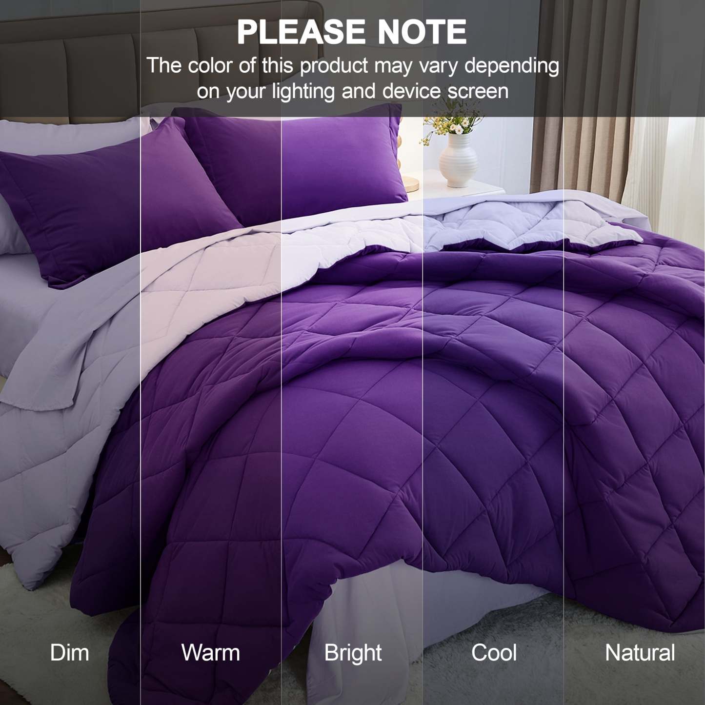 Sasttie 7-Piece Reversible Comforter Set, Bed in a Bag, All-Season Bedding Set product image 6