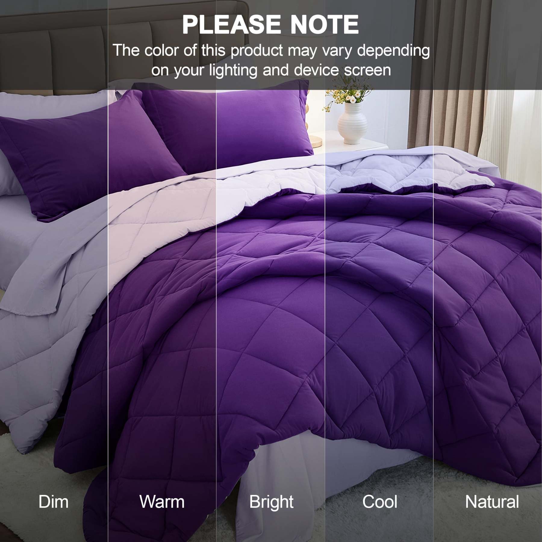 Sasttie 7-Piece Reversible Comforter Set, Bed in a Bag, All-Season Bedding Set product image 6