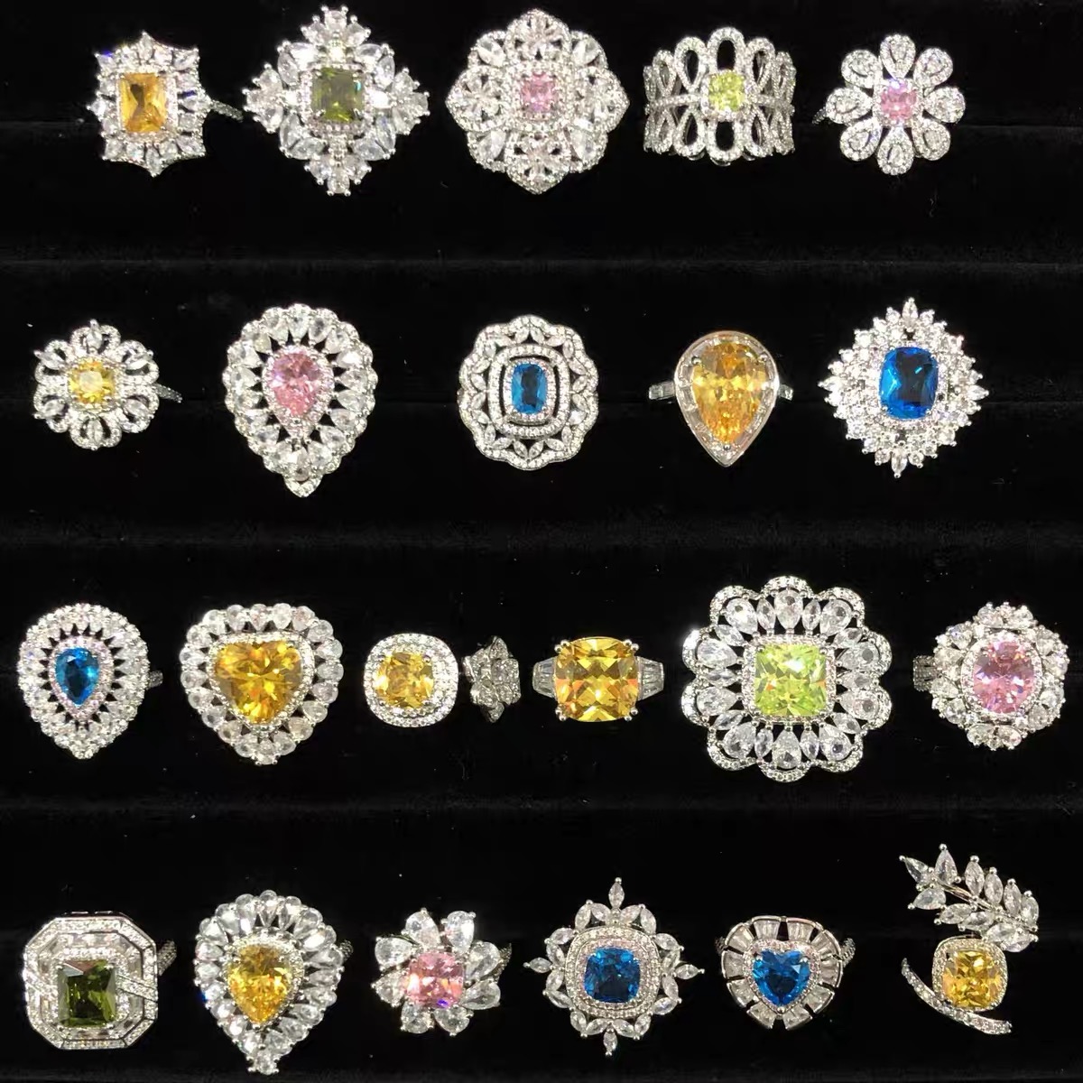 MJYjewelry Colorful Gemstone Jewelry Earring Ring & Necklace Bags