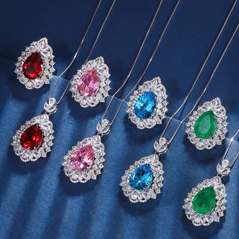 MJYjewelry Colorful Gemstone Jewelry Earring Ring & Necklace Bags