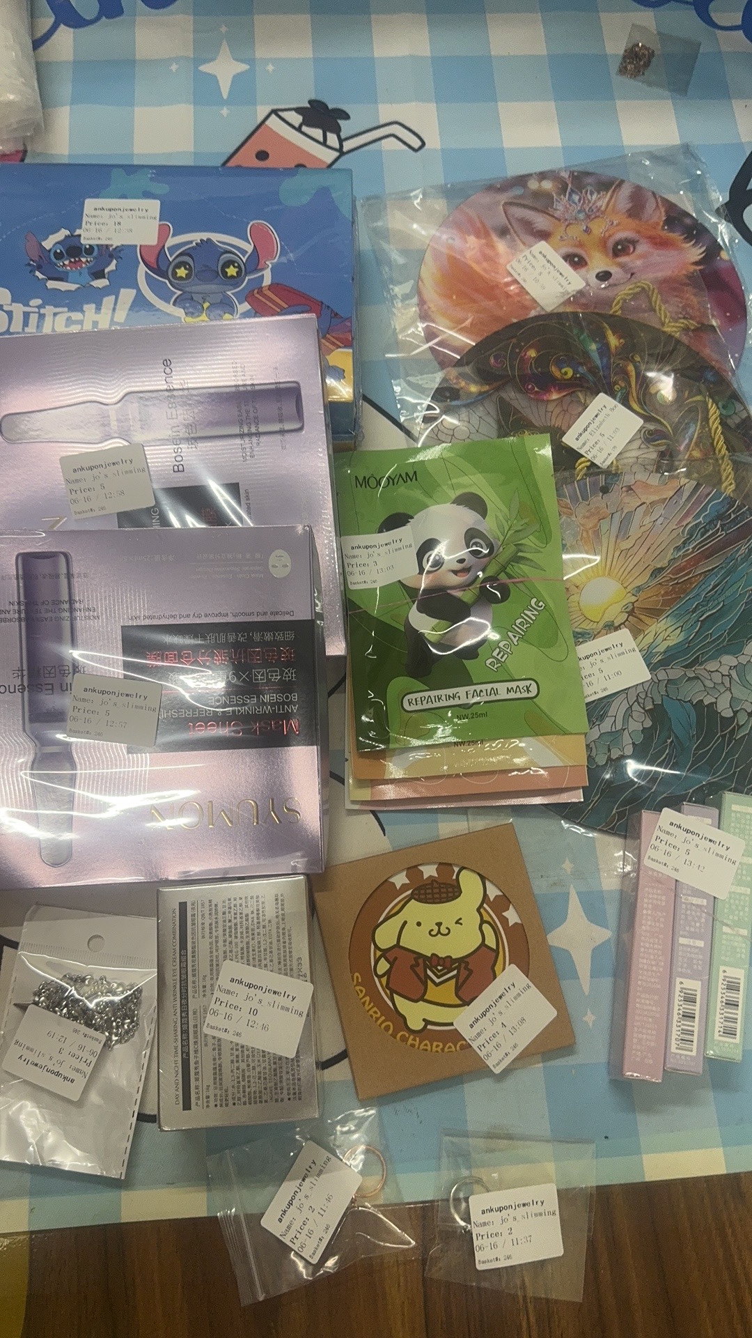 Jo wales $124-$20depoist +$3=$107+111$=218$+71$=289$+54$=343$+252$=595$+$160=$755