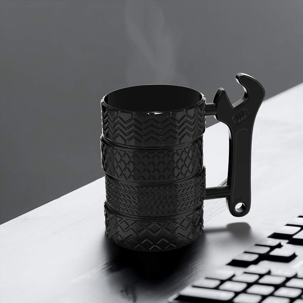 Tire Coffee Tea Mug Gift for Car Lovers Mechanics Car Enthusiasts Gifts for Man Birthday Gift