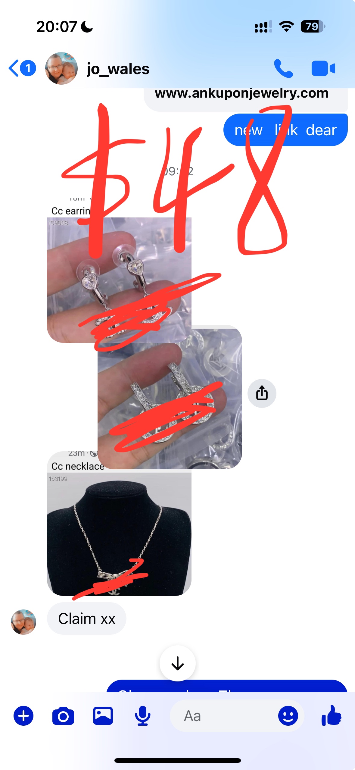 Jo wales $124-$20depoist +$3=$107+111$=218$+71$=289$+54$=343$+252$=595$+$160=$755