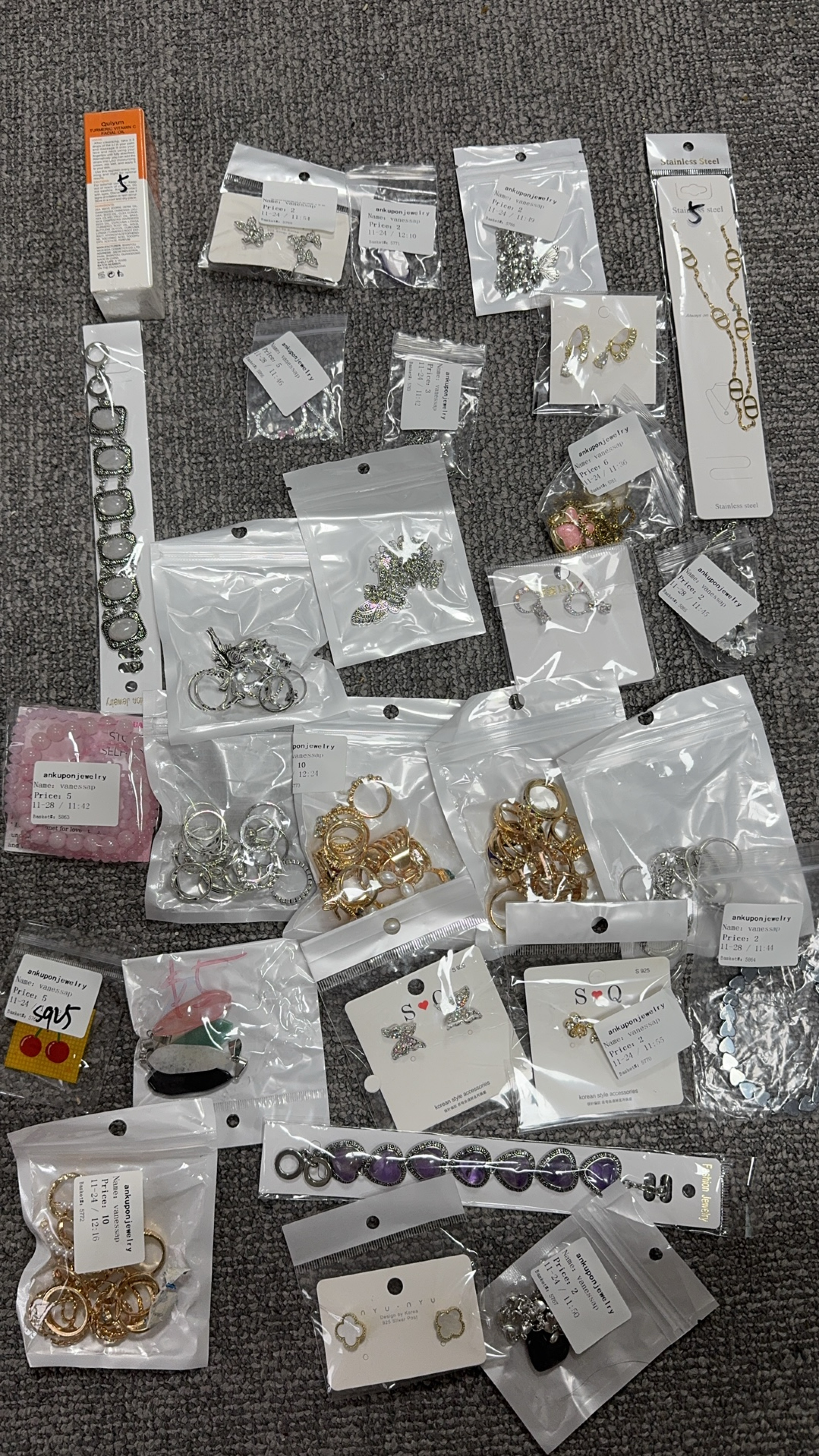 Vanessa packing $239+$15tariff=$254