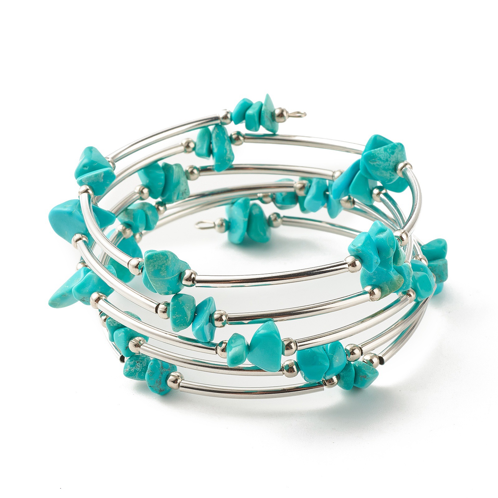 European and American Natural Crystal Stone Bracelet Internet Celebrity Female Blue Gold Red Dongling Amethyst Winding Bracelet Aquamarine Bracelet