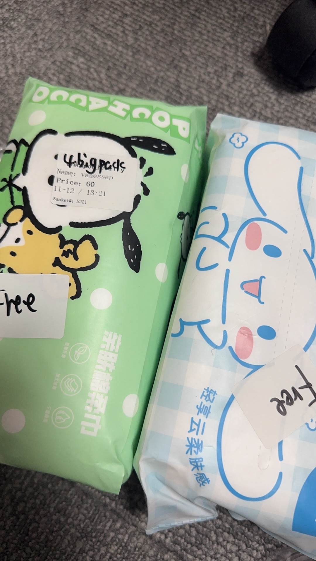 Vanessa packing $438+$25tariff=$463