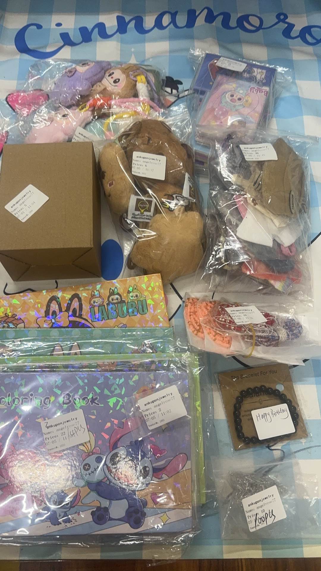 Angel rose    66$+65$=131$+73$+209$=413$+$307=$720+$189=$909+$103=$1012-$50deposit=$962