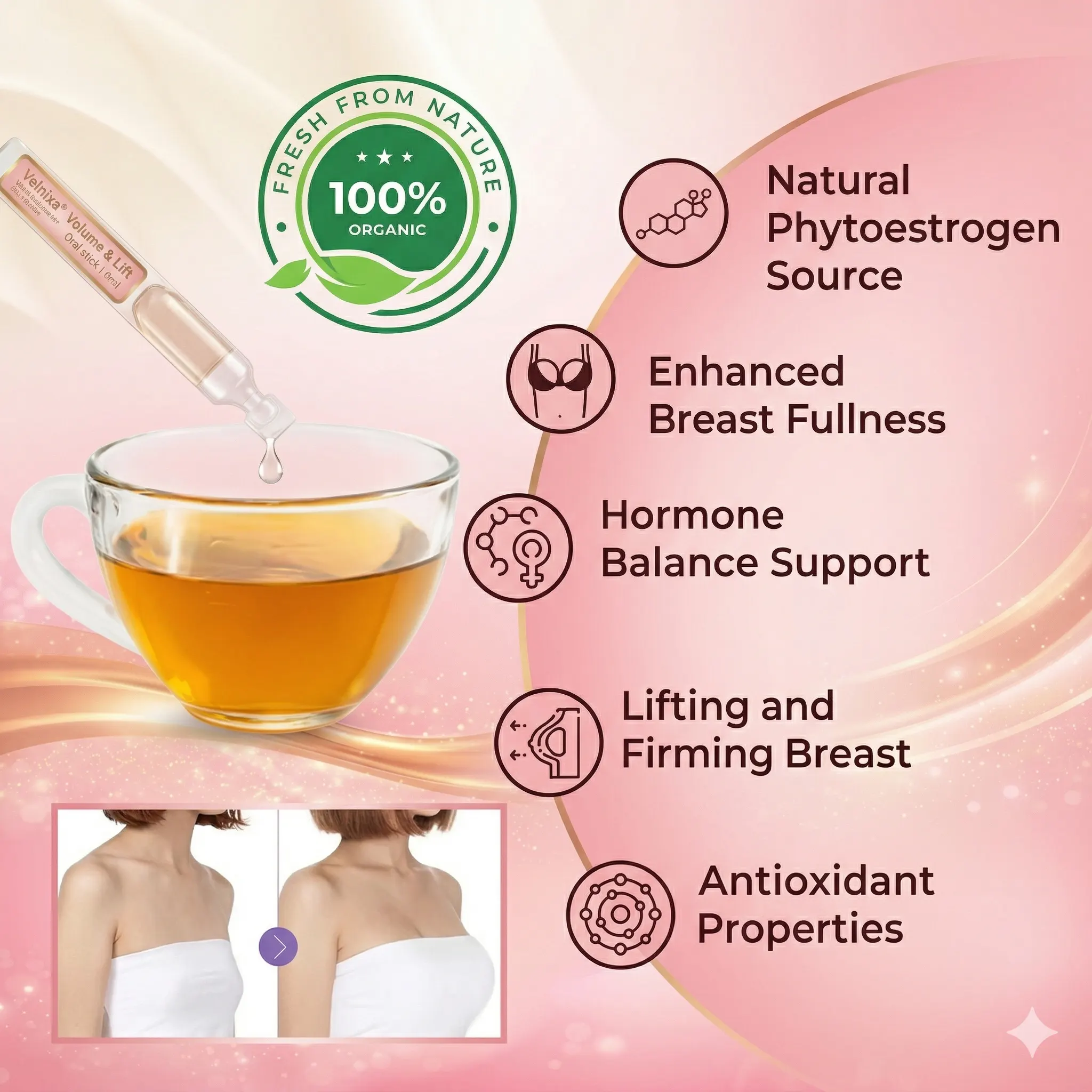 Velnixa® Volume & Lift Enhancer | Breast Enhancement & Curve Sculpting