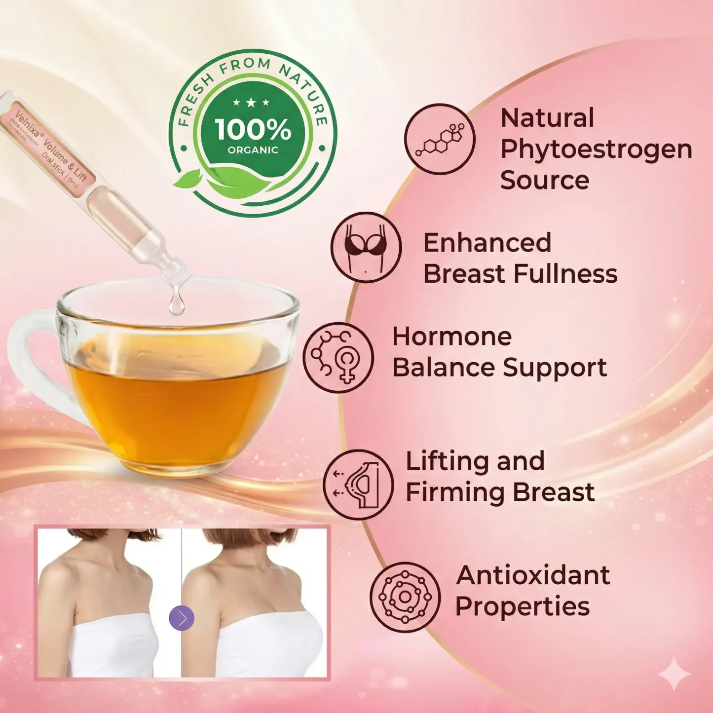 Velnixa® Volume & Lift Enhancer | Breast Enhancement & Curve Sculpting