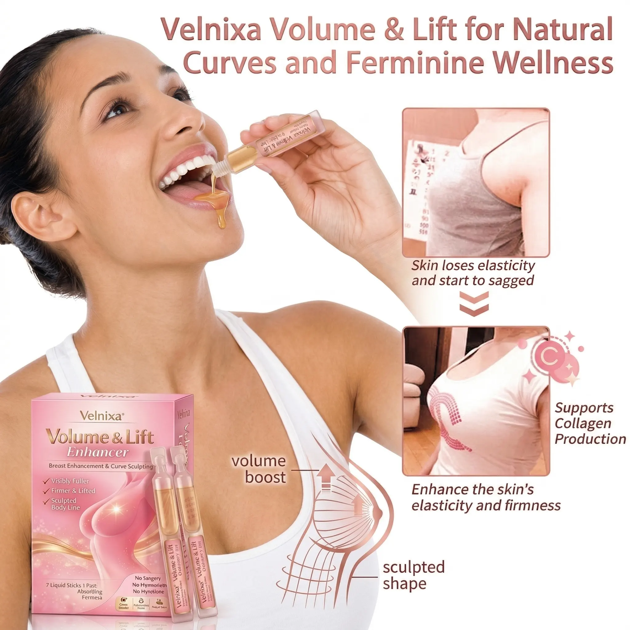Velnixa® Volume & Lift Enhancer | Breast Enhancement & Curve Sculpting