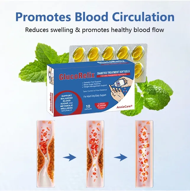 AnnieCare® GlucoRelix Diabetes Treatment Softgels ✅ Diabetic Foot Relief - Glucose Metabolism Support - Weight Control Support