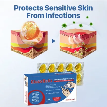 AnnieCare® GlucoRelix Diabetes Treatment Softgels ✅ Diabetic Foot Relief - Glucose Metabolism Support - Weight Control Support