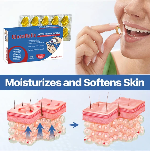 AnnieCare® GlucoRelix Diabetes Treatment Softgels ✅ Diabetic Foot Relief - Glucose Metabolism Support - Weight Control Support