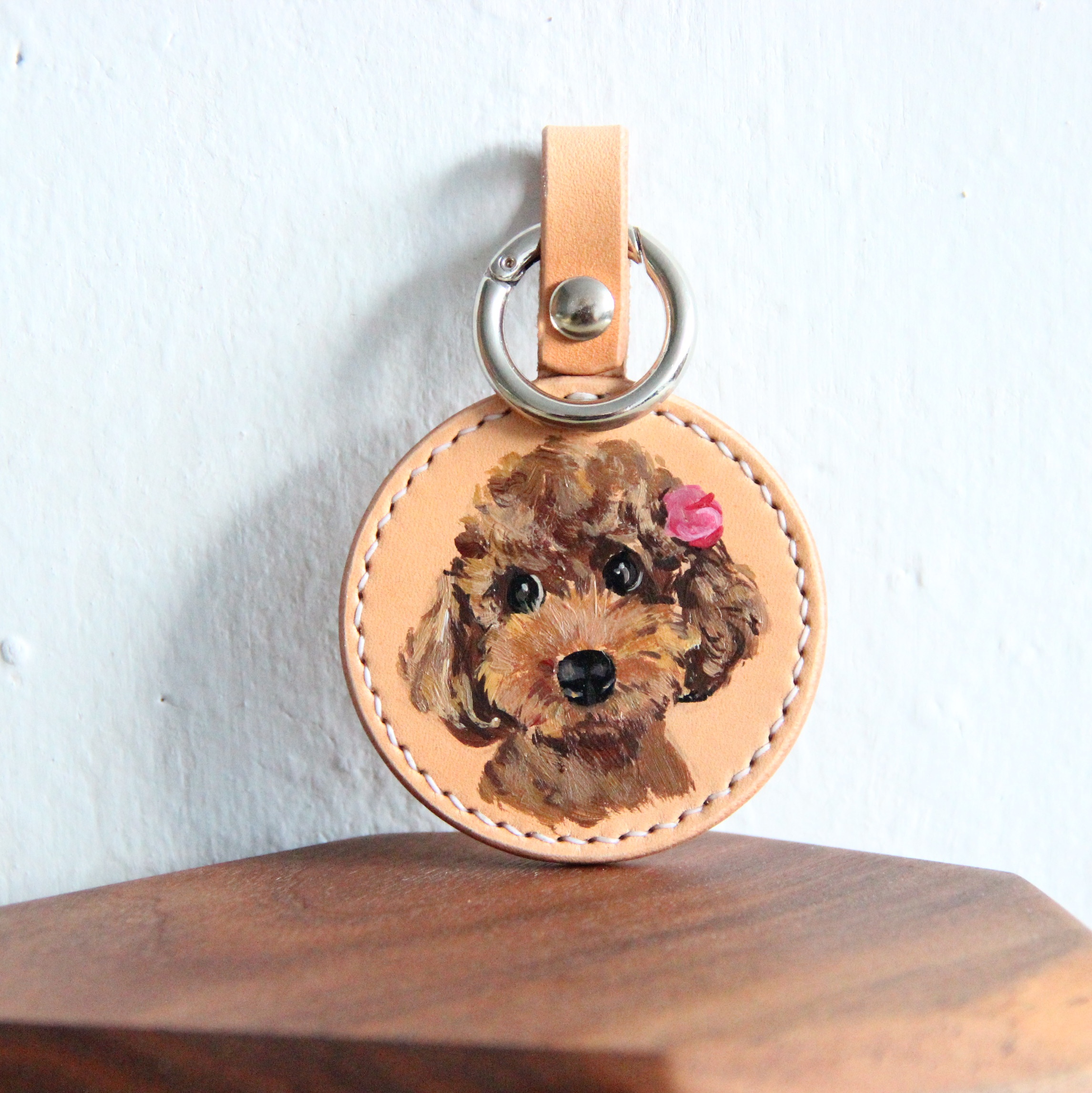 Cowhide Custom Photo Pet Souvenir Keychain  (Regular Production Time：1-2 months)