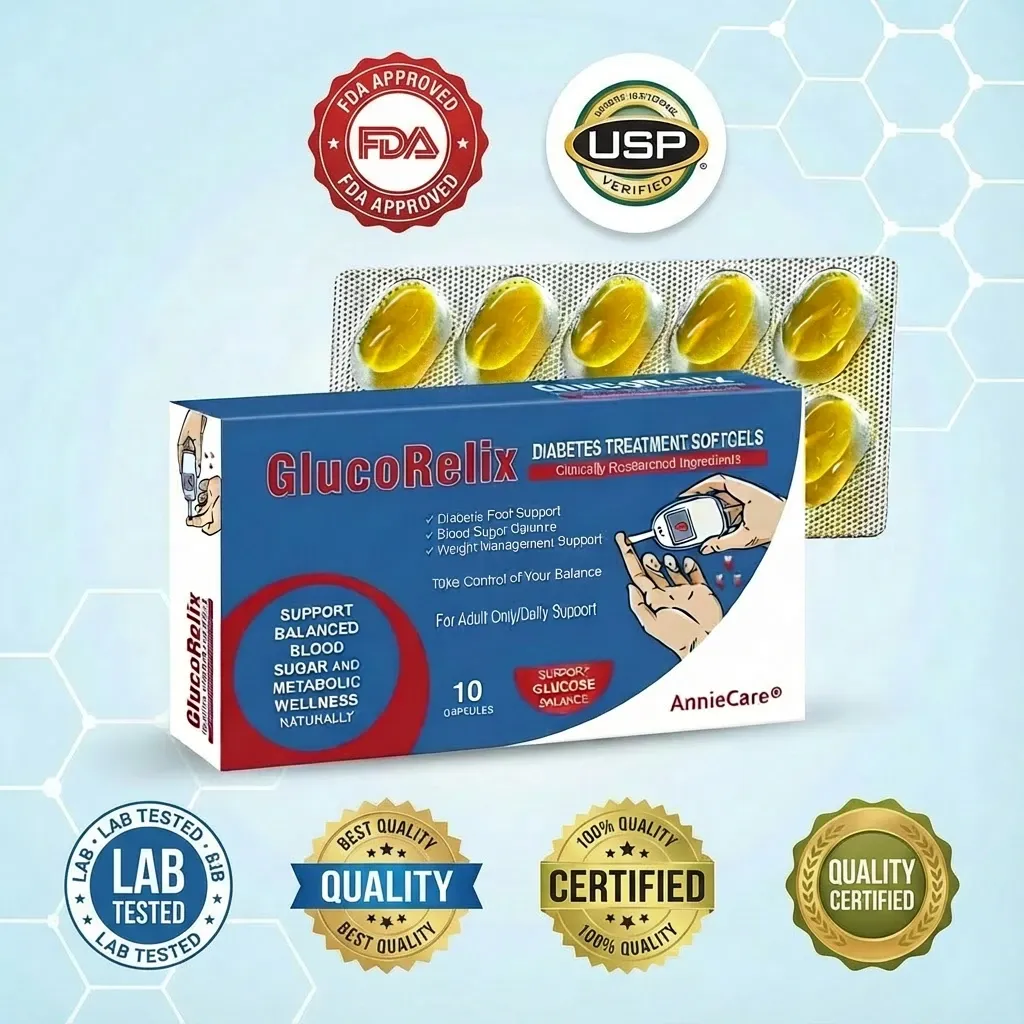 AnnieCare® GlucoRelix Diabetes Treatment Softgels ✅ Diabetic Foot Relief - Glucose Metabolism Support - Weight Control Support