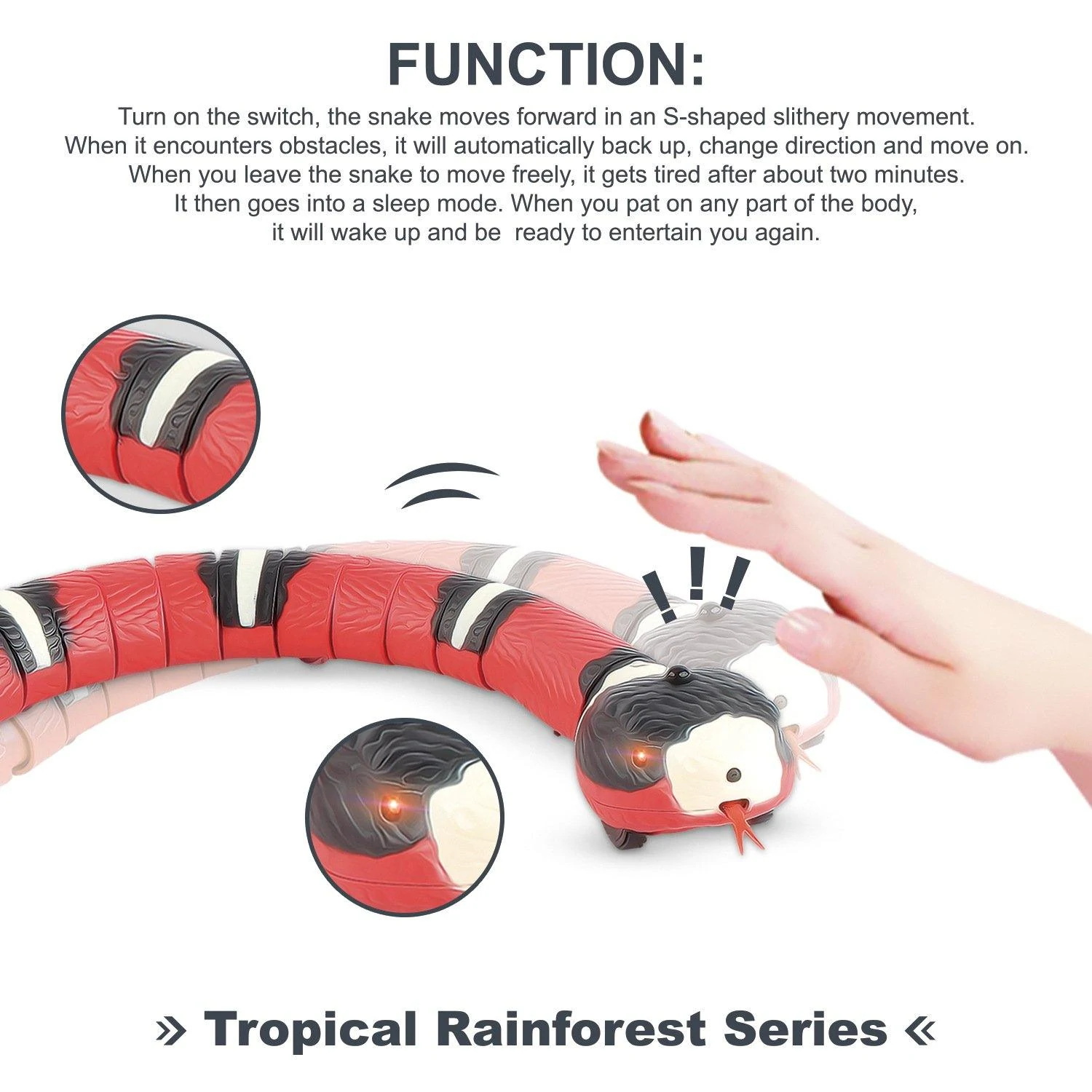 Electric infrared sensor snake dog toy