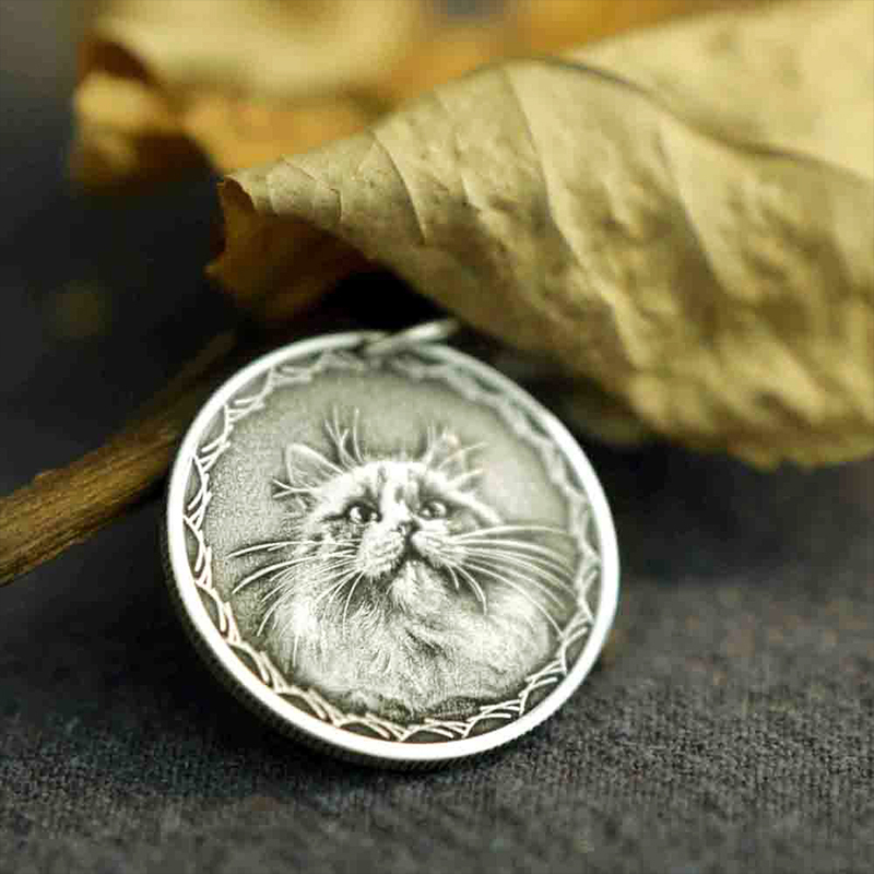 Custom Pet Commemorative Vintage Silver Coins