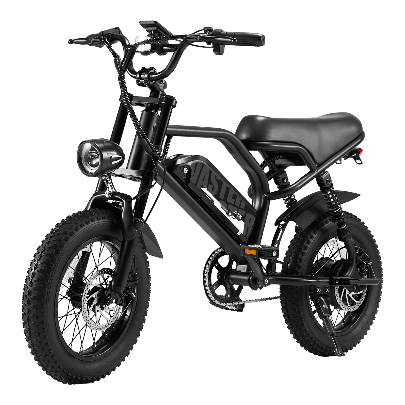 AVDL BIKE A13 E-Bike für Erwachsene, 16 Zoll (ca. 40,6 cm) dickes Reifenrad, breiter Sitz, 800-W-Spitzenmotor, herausnehmbarer Akku, Vorderradgabelfederung, 20 MPH, bis zu 35 Meilen (ca. 90,5 km) Mountainbike, geeignet für Freizeitfahrten und Pendeln