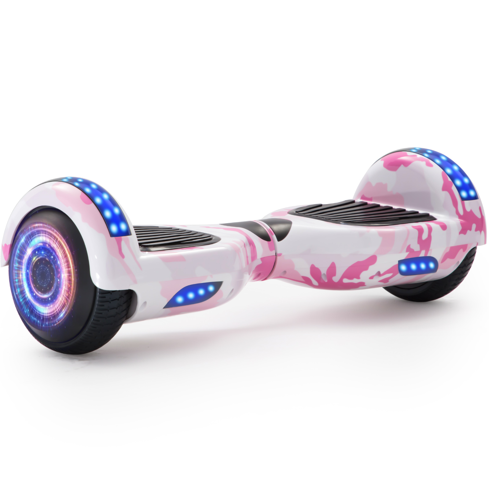 Neues 6,5" Camouflage Hoverboard rosa mit Bluetooth Musik Lautsprecher und LED Licht - 500W 12km/h