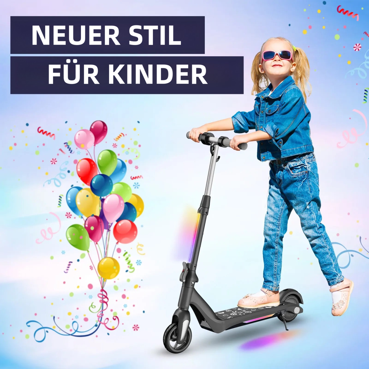 F6 Kinder Elektroroller UK Klappbarer Jugend Elektroroller 80W 12km/h LED-Anzeige
