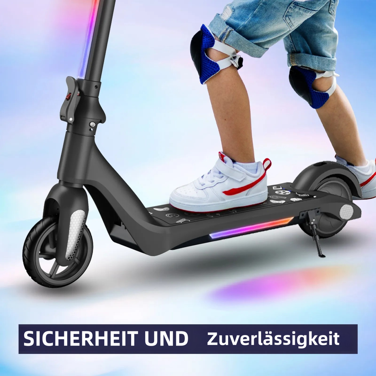F6 Kinder Elektroroller UK Klappbarer Jugend Elektroroller 80W 12km/h LED-Anzeige