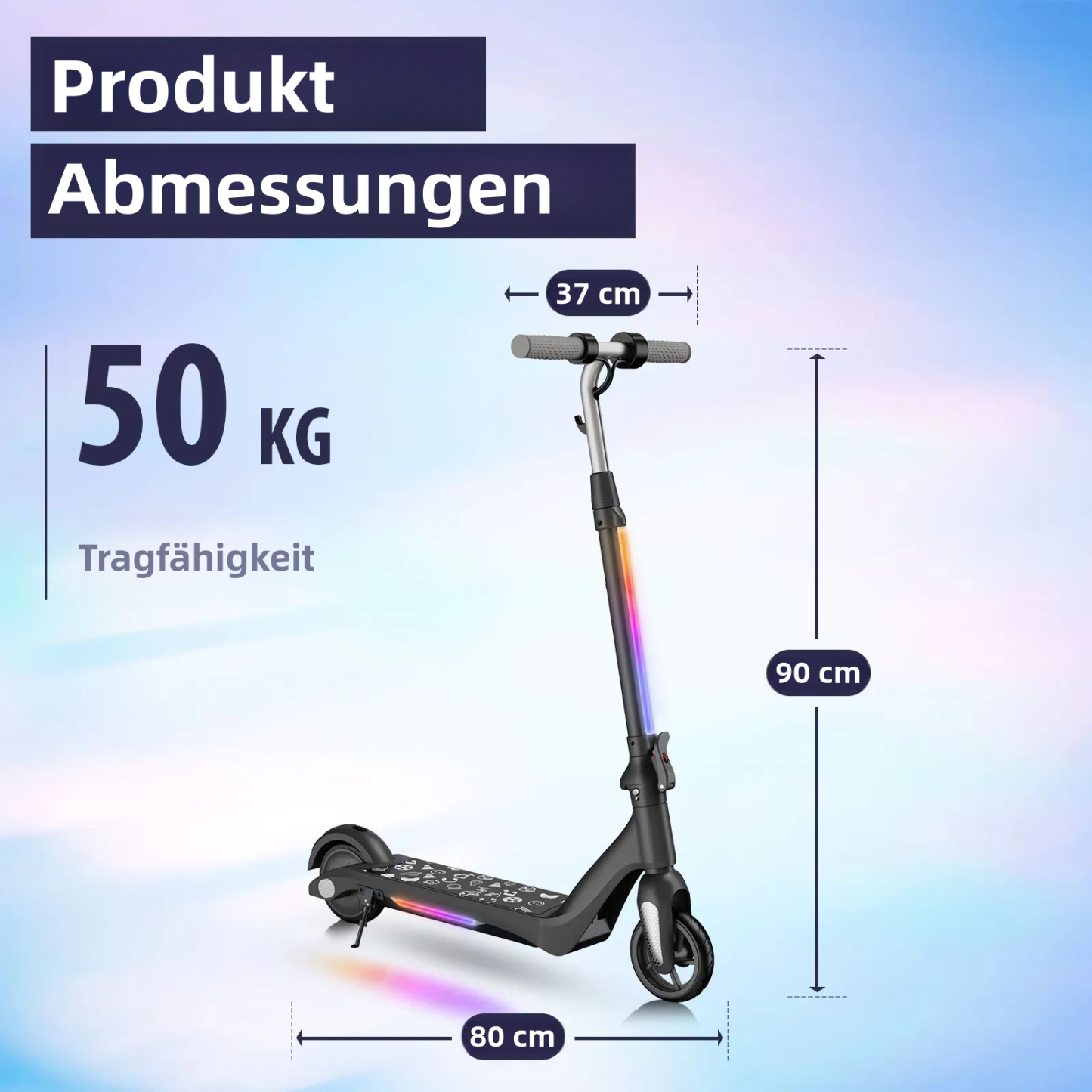 F6 Kinder Elektroroller UK Klappbarer Jugend Elektroroller 80W 12km/h LED-Anzeige