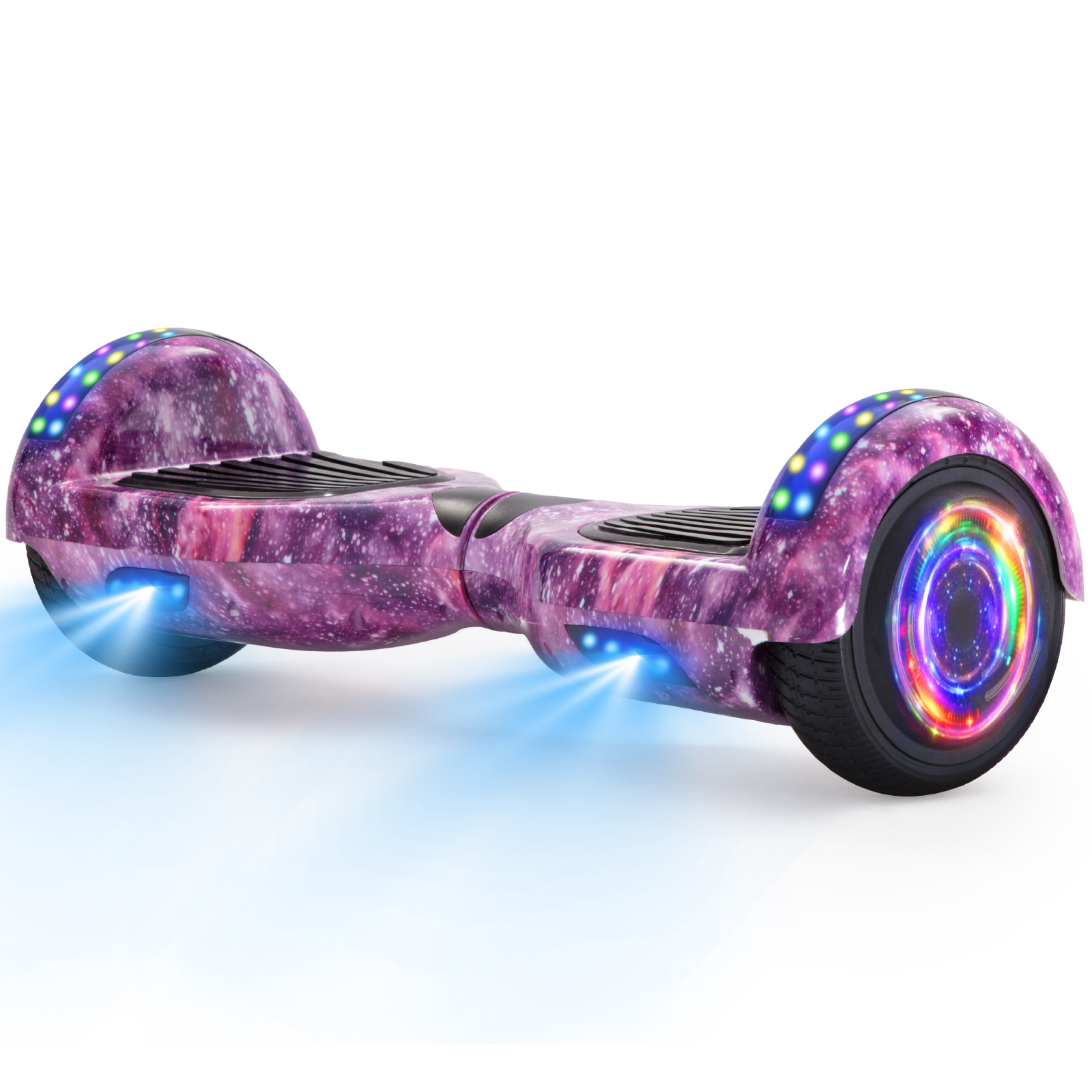 Neues 6,5" lila Galaxie Hoverboard für Kinder, mit Bluetooth Musik Lautsprecher und Disco LED Licht - 500W 12km/h