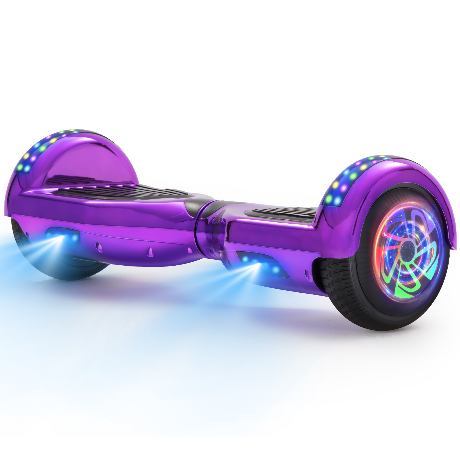 Neues 6,5" lila Hoverboard für Kinder, mit Bluetooth Musik Lautsprecher und Disco LED Licht - 500W 12km/h