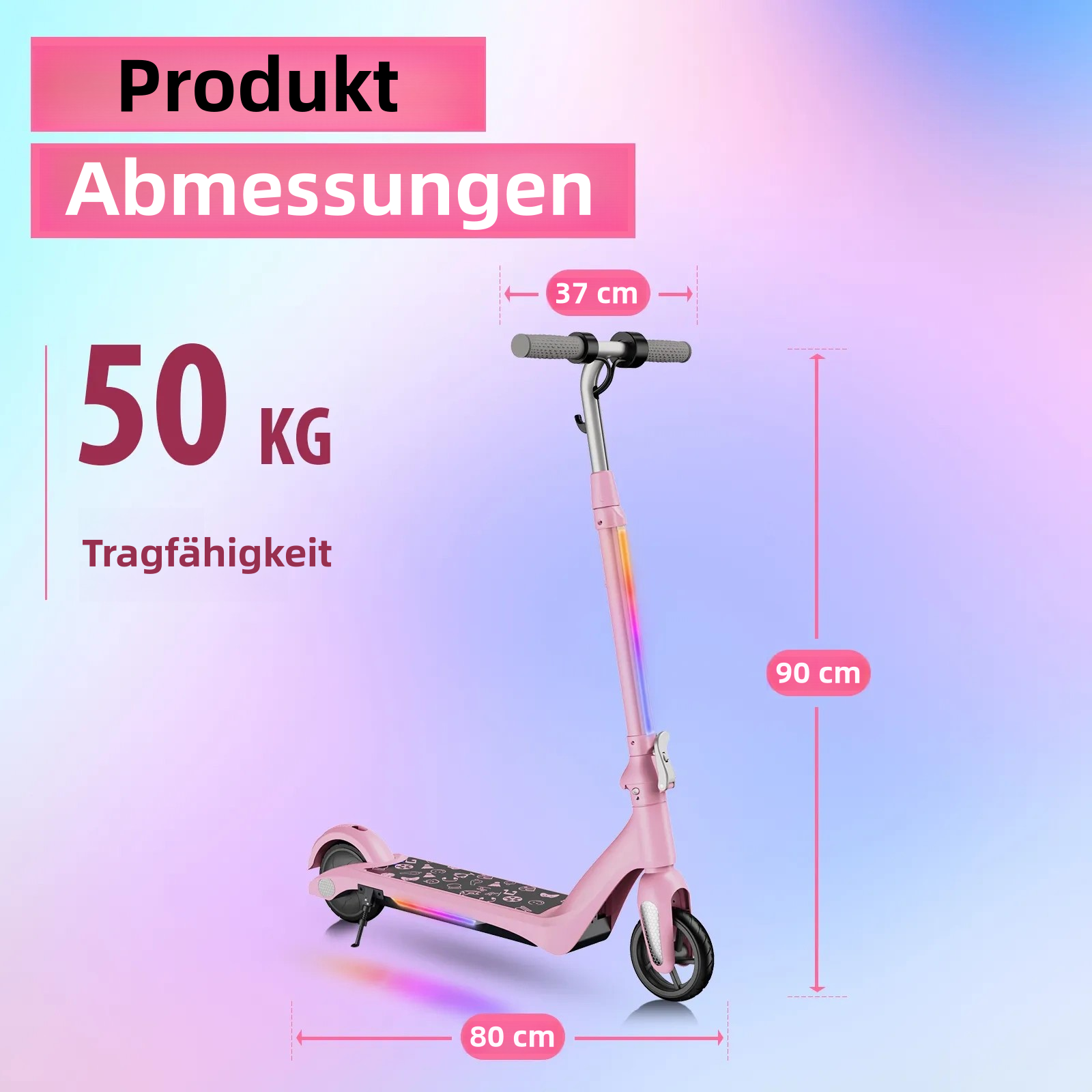 F6 Kinder Elektroroller UK Klappbarer Jugend Elektroroller 80W 12km/h LED-Anzeige