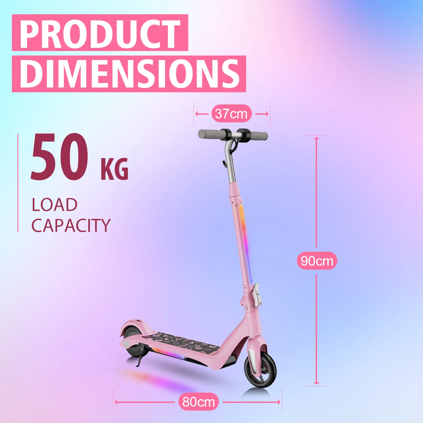 F6 Kinder-Elektroroller, zusammenklappbarer Jugend-Elektroroller, 80 W, 12 km/h, LED-Anzeige