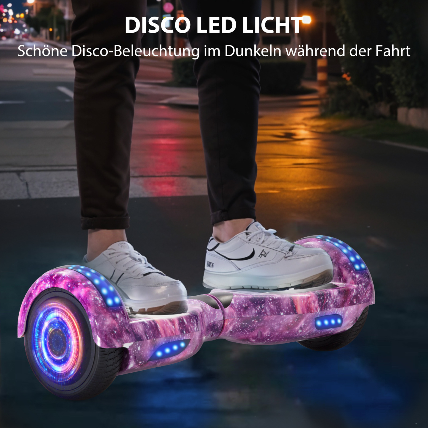 Neues 6,5" Galaxy Hoverboard lila mit Bluetooth Musik Lautsprecher und LED Licht - 500W 12km/h