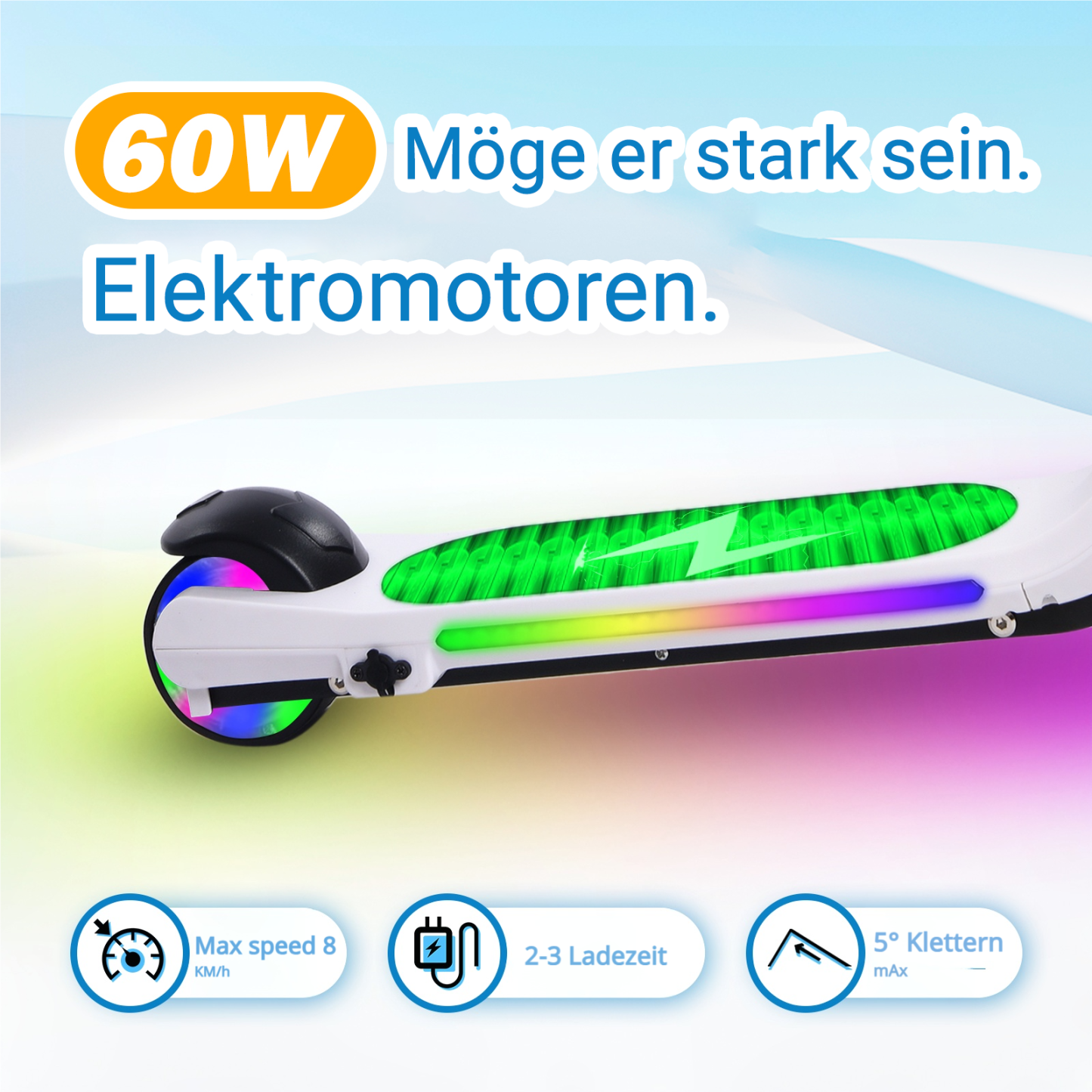 S6 Kinder Elektroroller Klappbar Teenager UK Elektroroller Stoßdämpfungsfunktion, 130W, LED