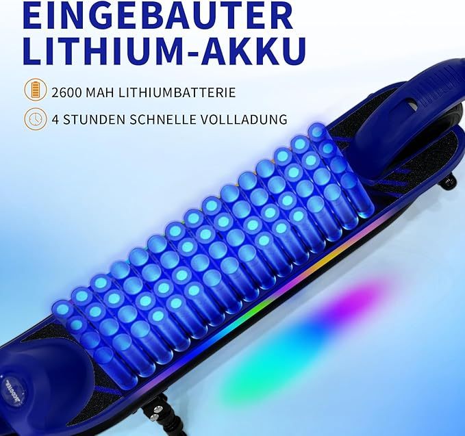 F6S Elektroroller Kinder-Klapp-Elektroroller, 8 km, 130 W, LED-Anzeige, 14 km/h