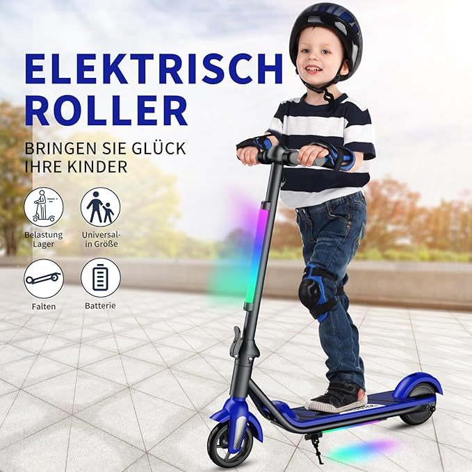 F6S Elektroroller Kinder-Klapp-Elektroroller, 8 km, 130 W, LED-Anzeige, 14 km/h