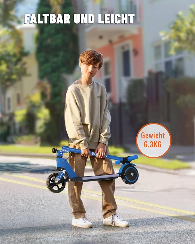 S5 Kinder-Elektroroller, faltbarer Kinderroller für 6–12 Jahre