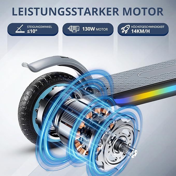 S2 Electric Kinder-Elektroroller, faltbar, Alter 6–12, Höchstgeschwindigkeit 9,3 MPH und 5 Meilen, LED-Anzeige, bunte LED-Lichter