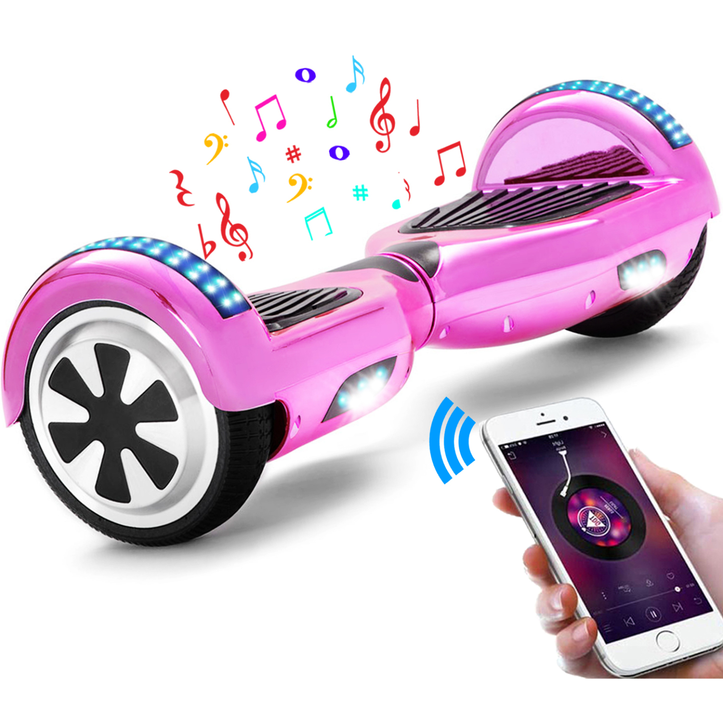 16 Farben Neue 6,5" Hoverboards mit Bluetooth Musik Lautsprecher und LED Licht - 500W 12km/h