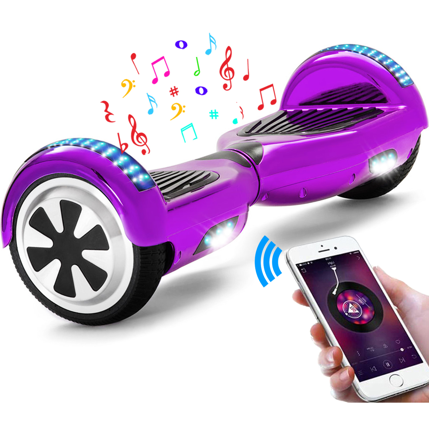 16 Farben Neue 6,5" Hoverboards mit Bluetooth Musik Lautsprecher und LED Licht - 500W 12km/h