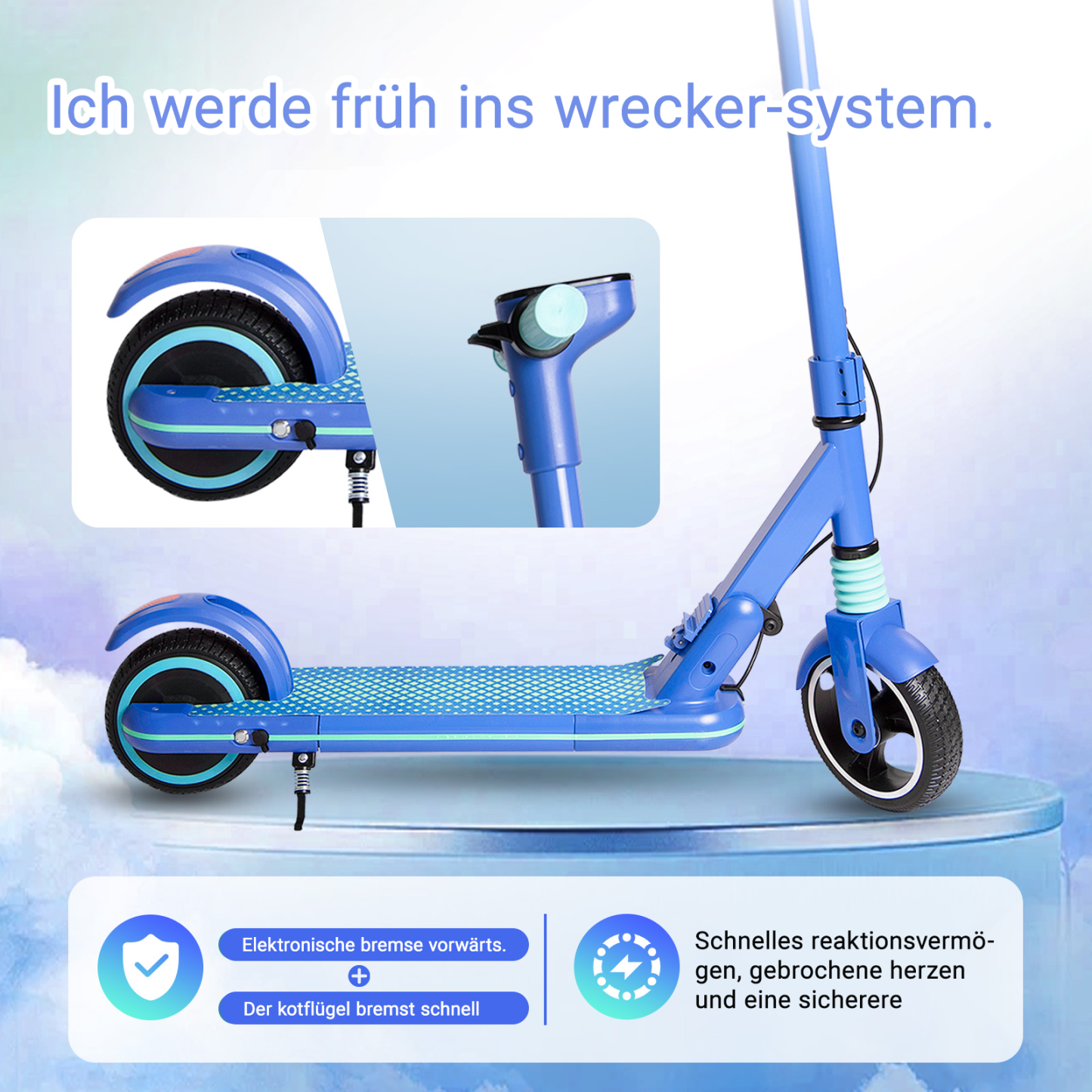 S3 Elektroroller für Kinder im Alter von 8–16 Jahren, UK-Elektroroller, 14 km/h, LED-Display, Licht, 130 W
