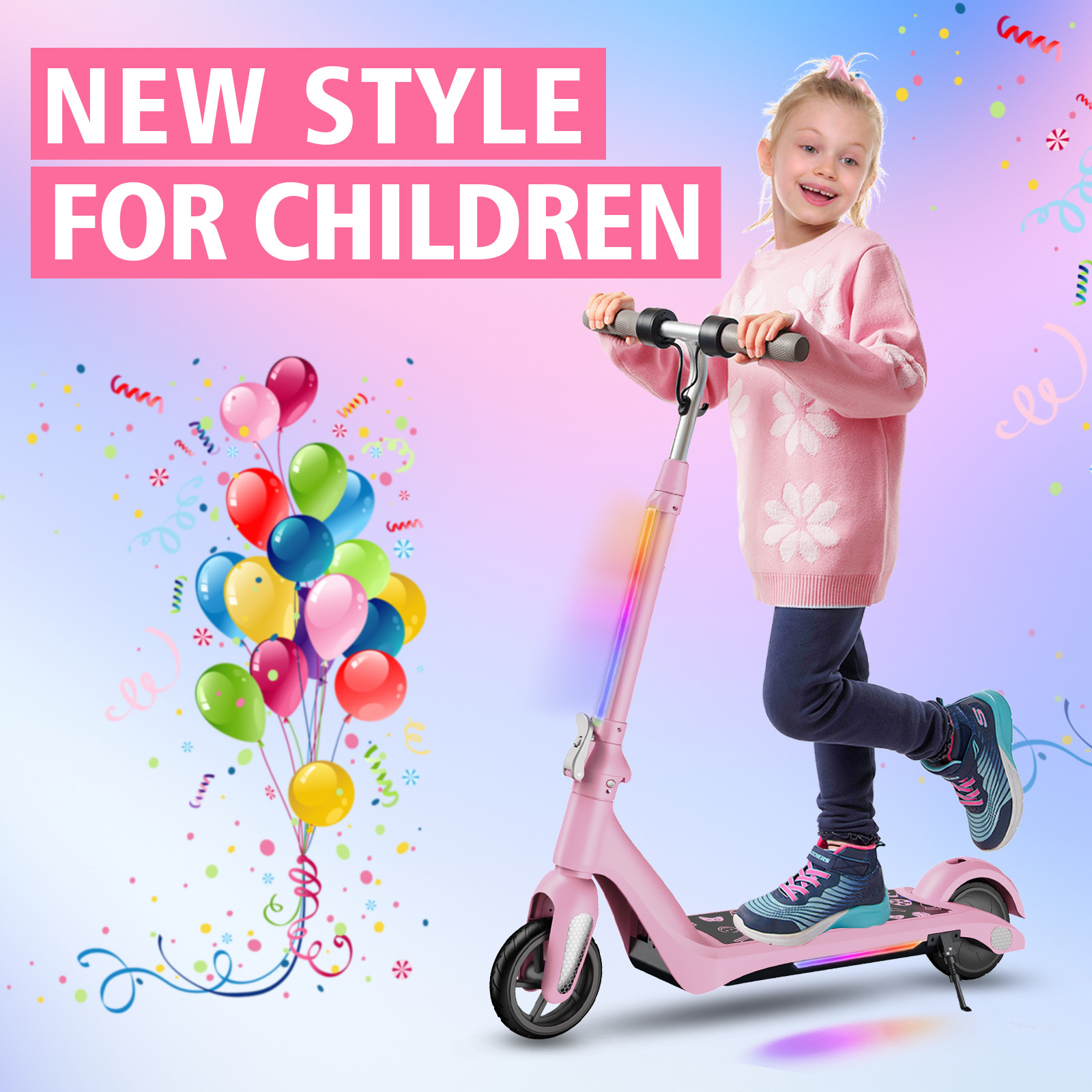 F6 Kinder Elektroroller UK Klappbarer Jugend Elektroroller 80W 12km/h LED-Anzeige
