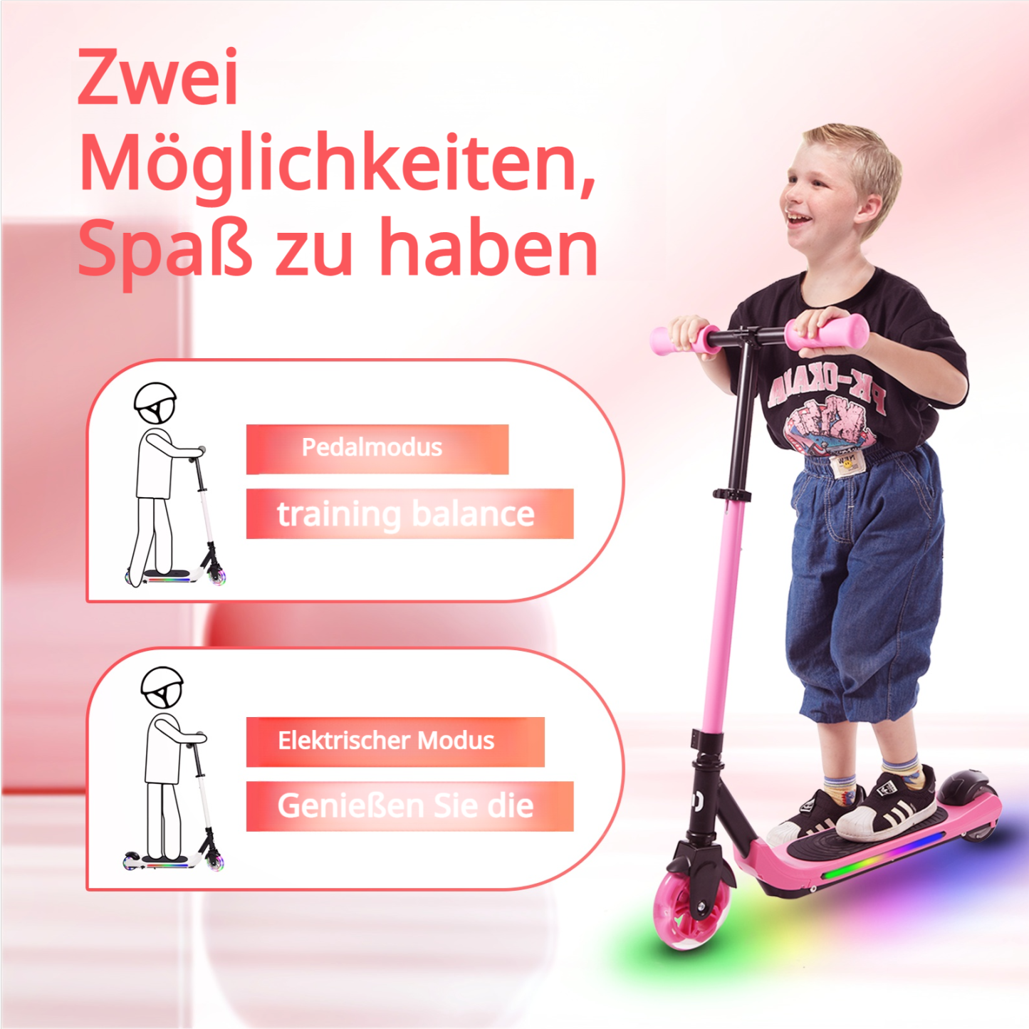 S3 Elektroroller für Kinder im Alter von 8–16 Jahren, UK-Elektroroller, 14 km/h, LED-Display, Licht, 130 W