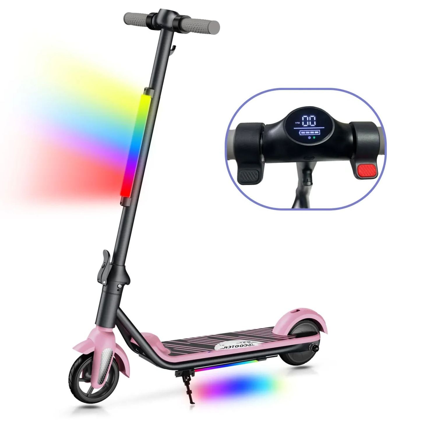 F6S Elektroroller Kinder-Klapp-Elektroroller, 8 km, 130 W, LED-Anzeige, 14 km/h