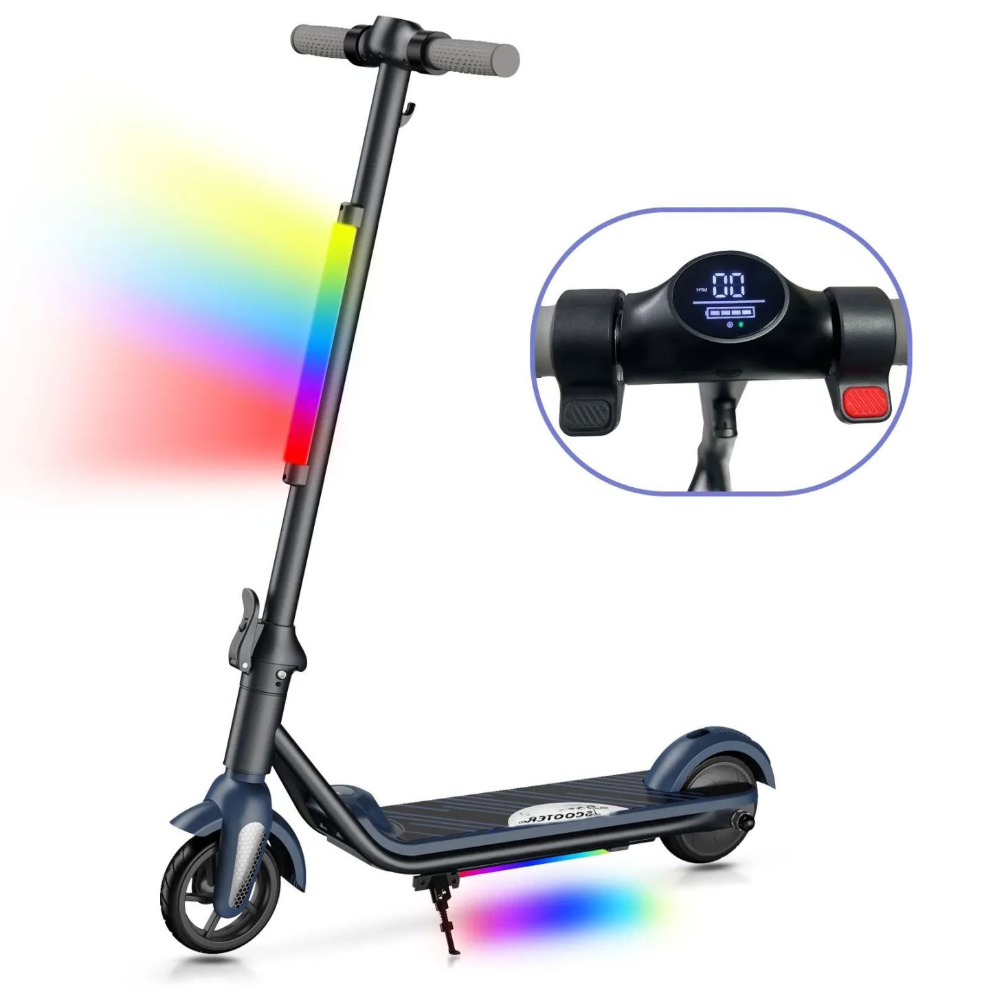 F6S Elektroroller Kinder-Klapp-Elektroroller, 8 km, 130 W, LED-Anzeige, 14 km/h