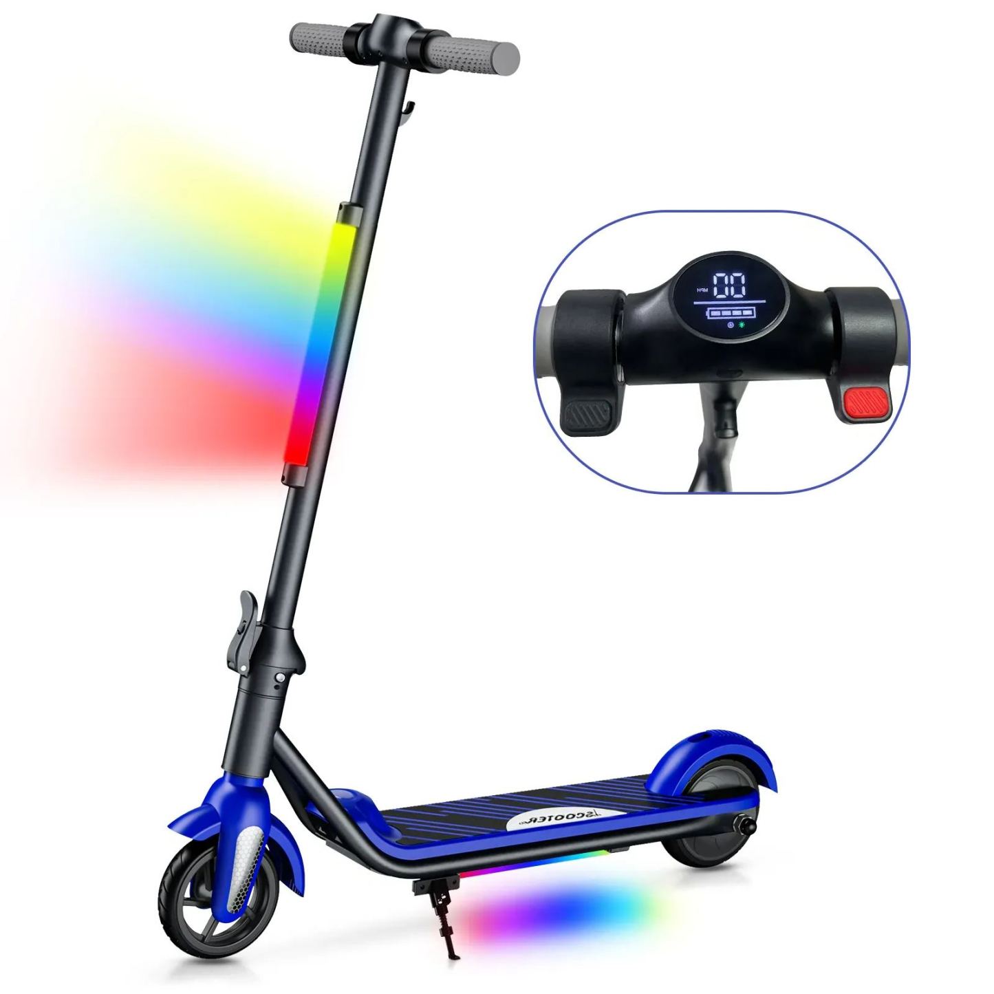F6S Elektroroller Kinder-Klapp-Elektroroller, 8 km, 130 W, LED-Anzeige, 14 km/h