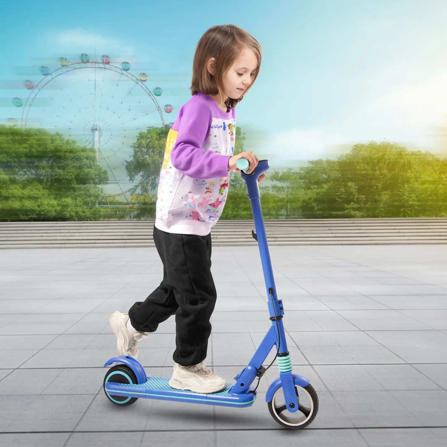 S3 Elektroroller, geeignet für Kinder im Alter von 8–16 Jahren, Elektroroller, 14 km/h, LED-Anzeige, Licht 130 W