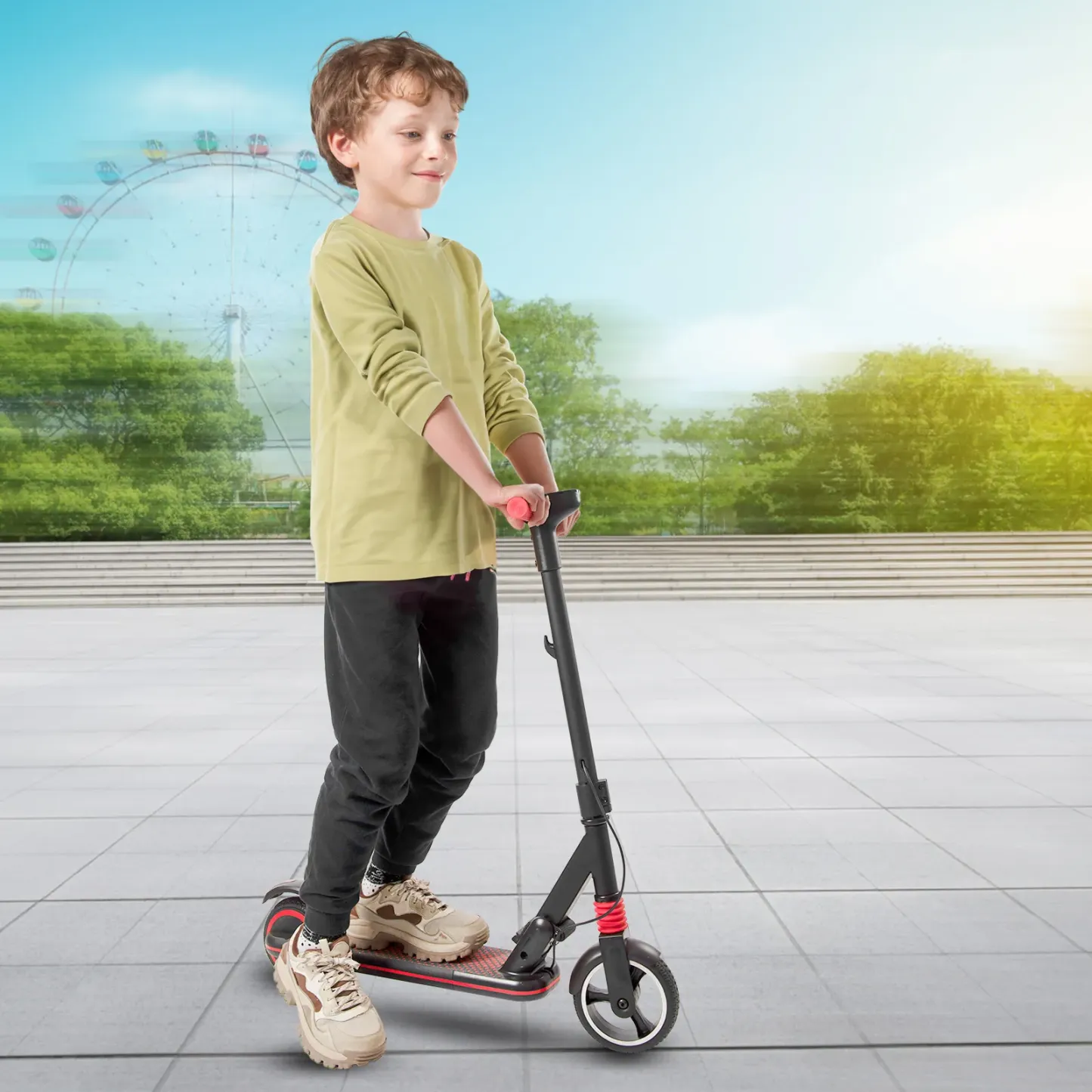 S3 Elektroroller, geeignet für Kinder im Alter von 8–16 Jahren, Elektroroller, 14 km/h, LED-Anzeige, Licht 130 W