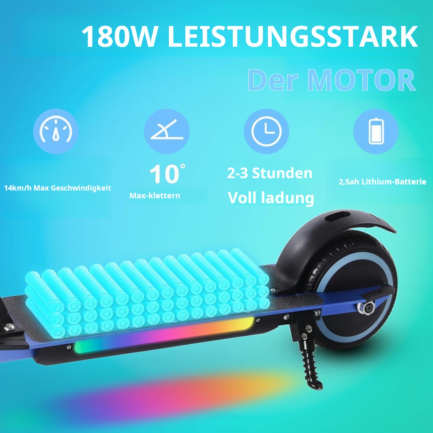 S5 Kinder-Elektroroller, faltbar, Teenager-Elektroroller, 15 km/h, LCD-Display, 80 W